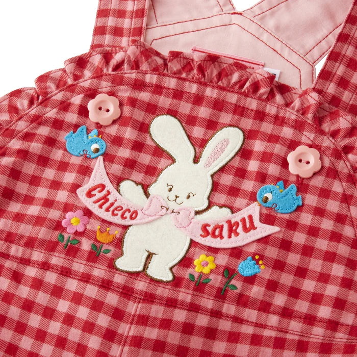 미키하우스 멜빵 일본 바지 차에코 사쿠 오버롤 팬츠 레드