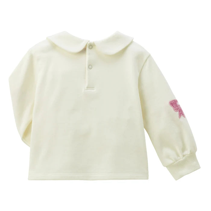 미키하우스 티셔츠 일본 키즈 스웨터 트위드 리본 니트 화이트