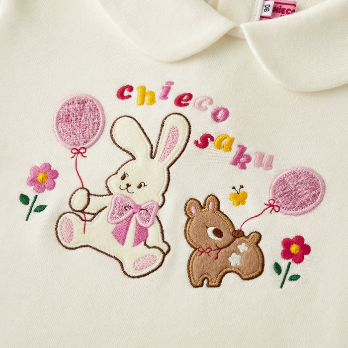 미키하우스 티셔츠 일본 키즈 스웨터 트위드 리본 니트 화이트