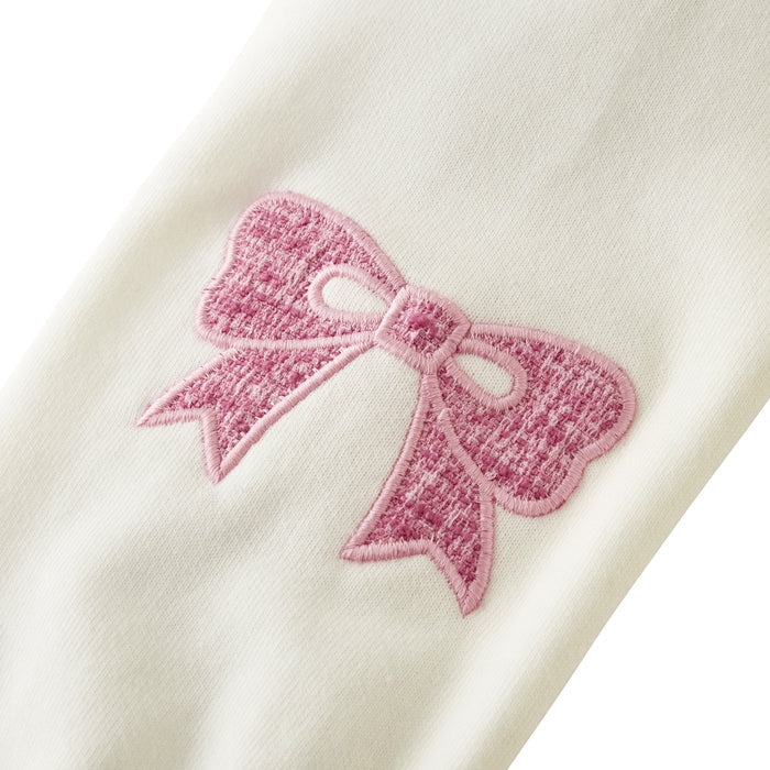 미키하우스 티셔츠 일본 키즈 스웨터 트위드 리본 니트 화이트