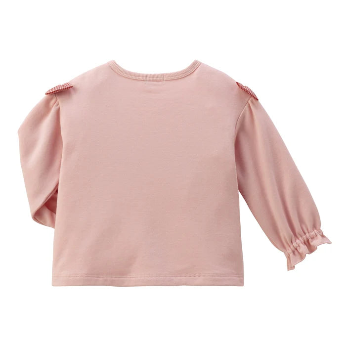 미키하우스 티셔츠 일본 키즈 긴팔티 체크 리본 치에코 사쿠