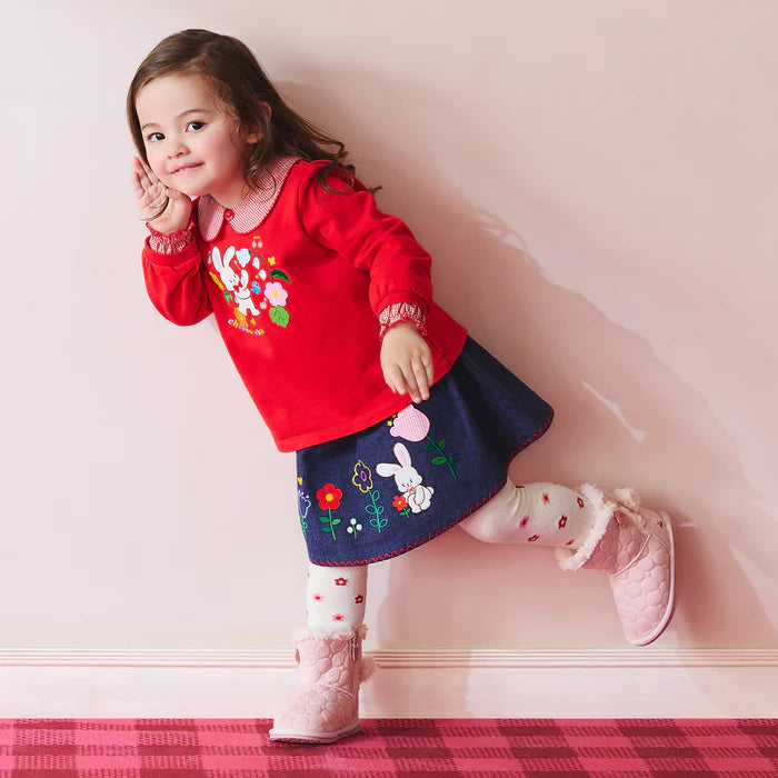 미키하우스 신발 일본 부츠 캔버스 퀼팅 치에코 사쿠