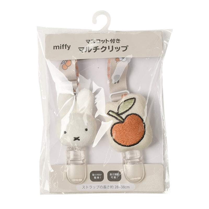 아카짱혼포 미피 일본 멀티 클립 손수건 담요 낙하방지 사과 마스코트 고리 38cm