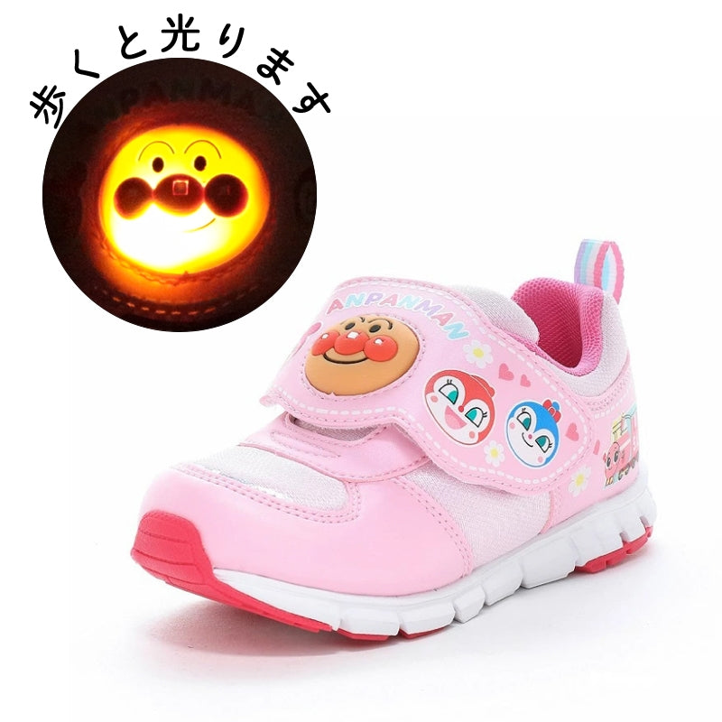 아카짱혼포 호빵맨 신발 일본 앙팡맨 운동화 LED 진동 디자인 핑크