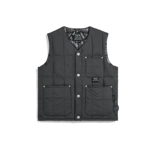 타이온 키즈 패딩 조끼 일본 TAION 베스트 워크 브이넥 버튼 다운 2컬러