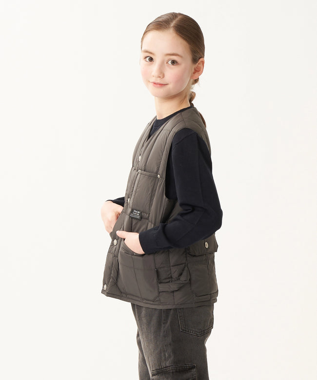 타이온 키즈 패딩 조끼 일본 TAION 베스트 워크 브이넥 버튼 다운 2컬러