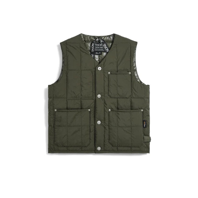 타이온 키즈 패딩 조끼 일본 TAION 베스트 워크 브이넥 버튼 다운 2컬러