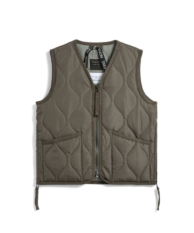 타이온 키즈 패딩 조끼 일본 TAION 베스트 밀리터리 브이넥 짚업 6컬러