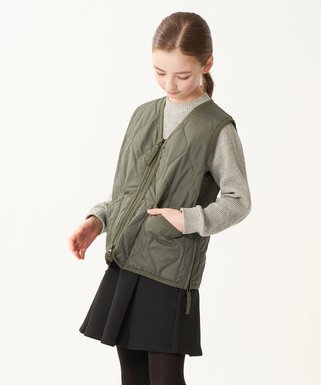 타이온 키즈 패딩 조끼 일본 TAION 베스트 밀리터리 브이넥 짚업 6컬러