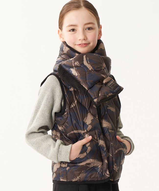 타이온 키즈 패딩 조끼 일본 TAION 베스트 밀리터리 하이넥 짚업 다운 3컬러