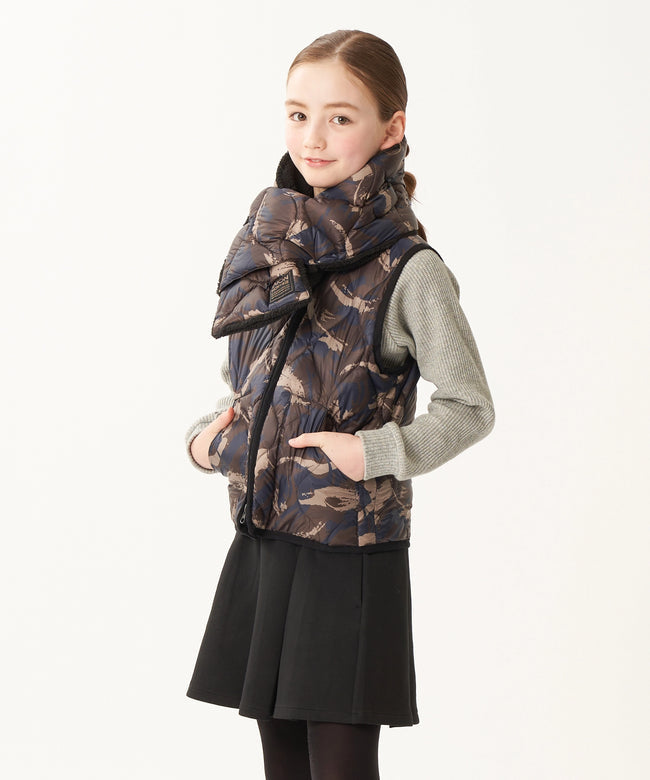 타이온 키즈 패딩 조끼 일본 TAION 베스트 밀리터리 하이넥 짚업 다운 3컬러