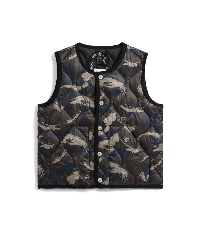 타이온 키즈 패딩 조끼 일본 TAION 베스트 밀리터리 크루넥 버튼 다운 8컬러