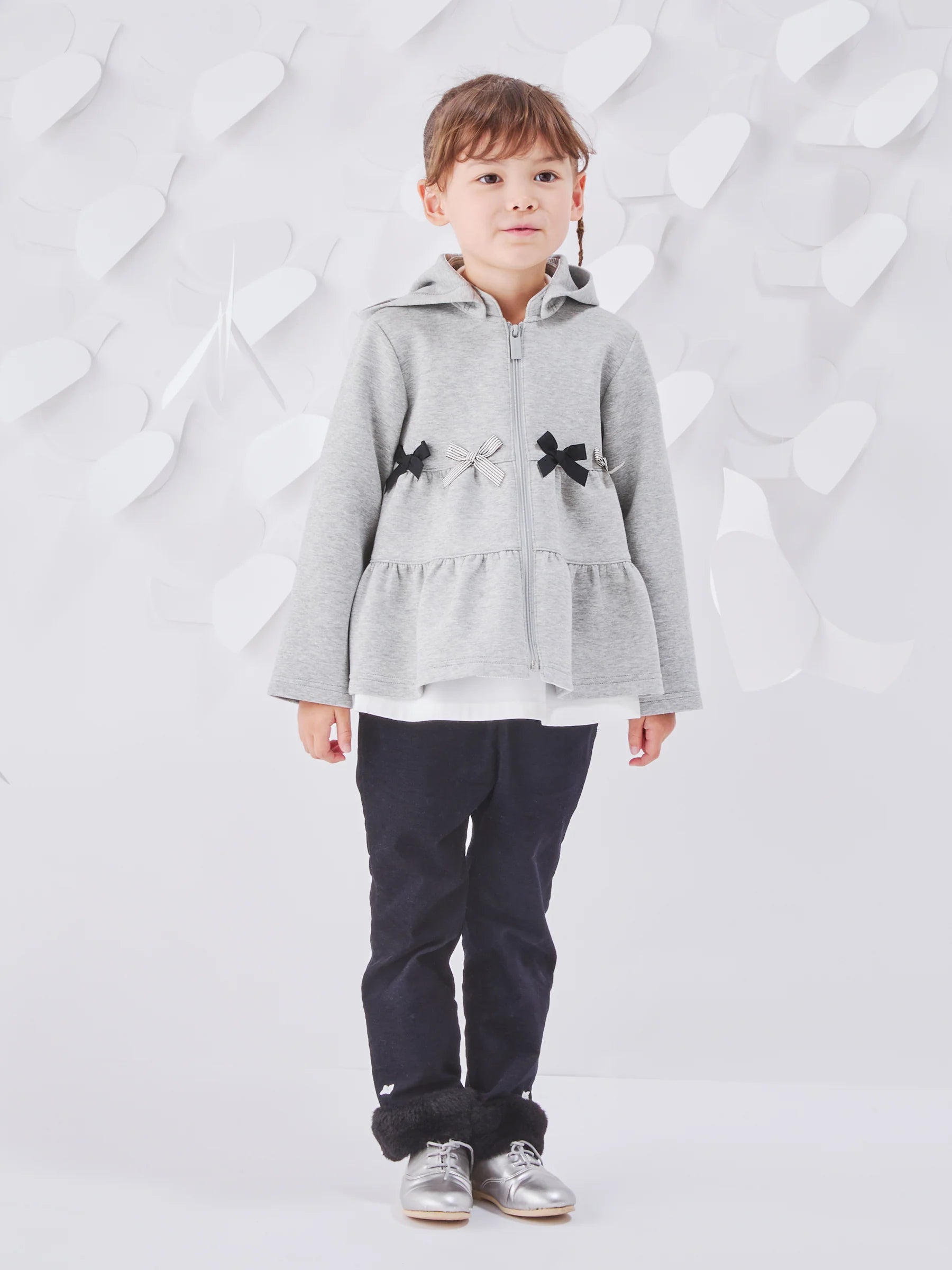 Familia Kids Jacket Japan familiar children's clothing hooded zip-up simple ribbon monotone