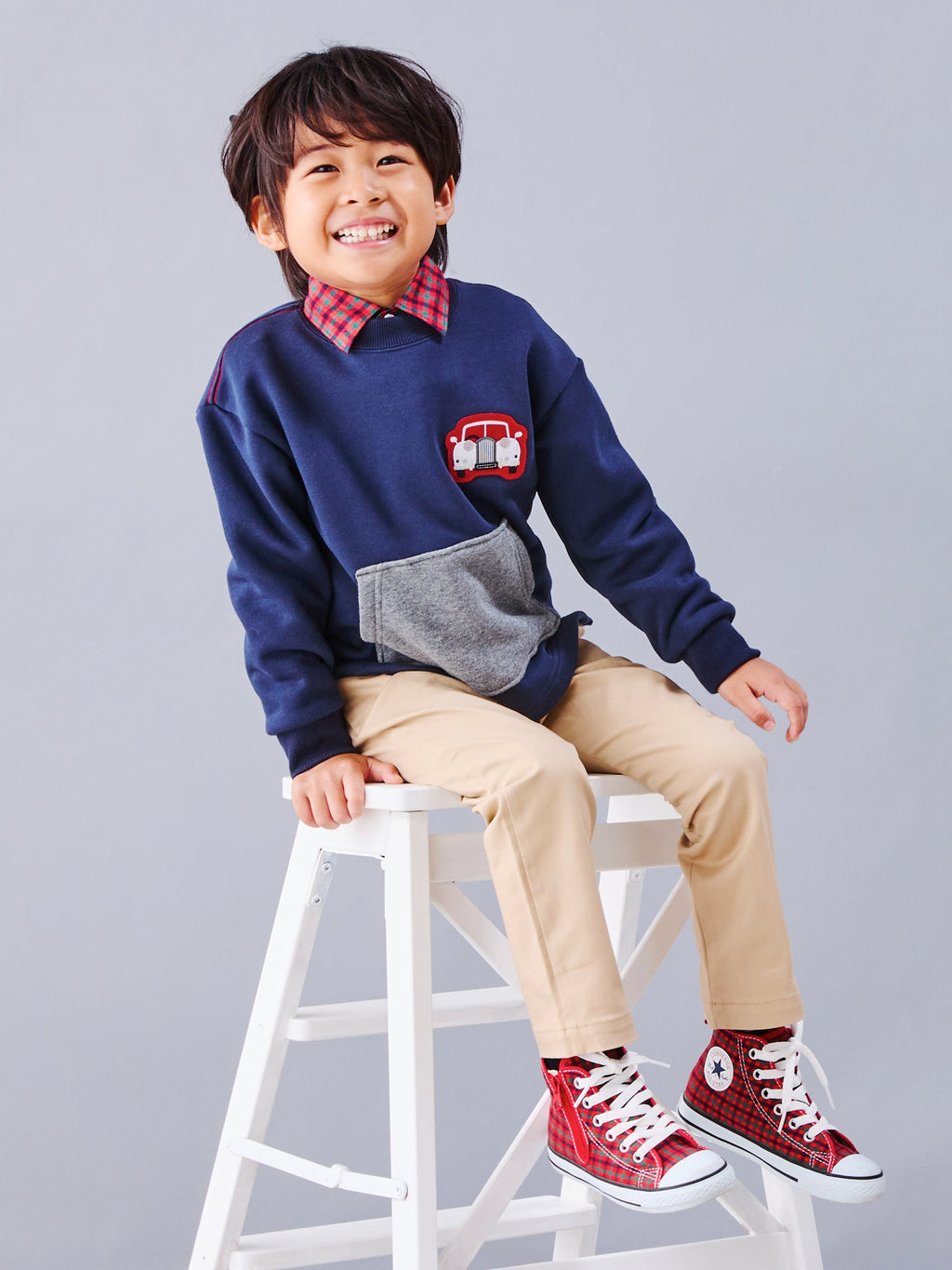 Familia Kids T-shirt Japan familiar children's clothing man-to-man pocket fleece car art