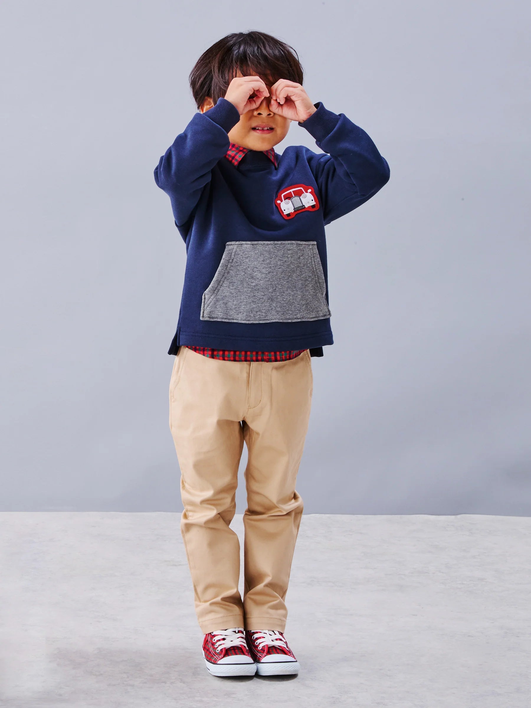 Familia Kids T-shirt Japan familiar children's clothing man-to-man pocket fleece car art