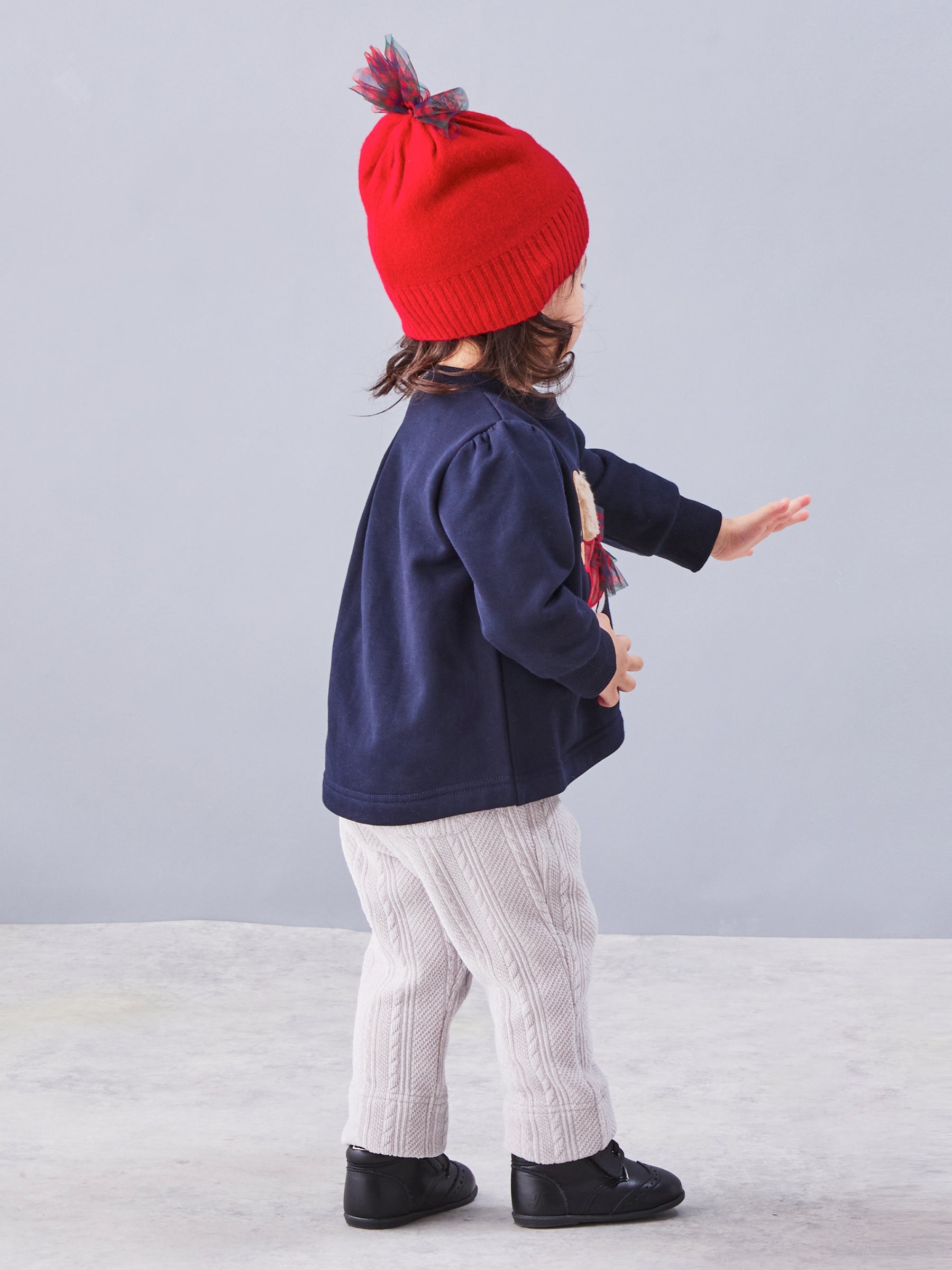 Familia Kids T-shirt Japanese familiar children's clothing check tulle ribbon original color