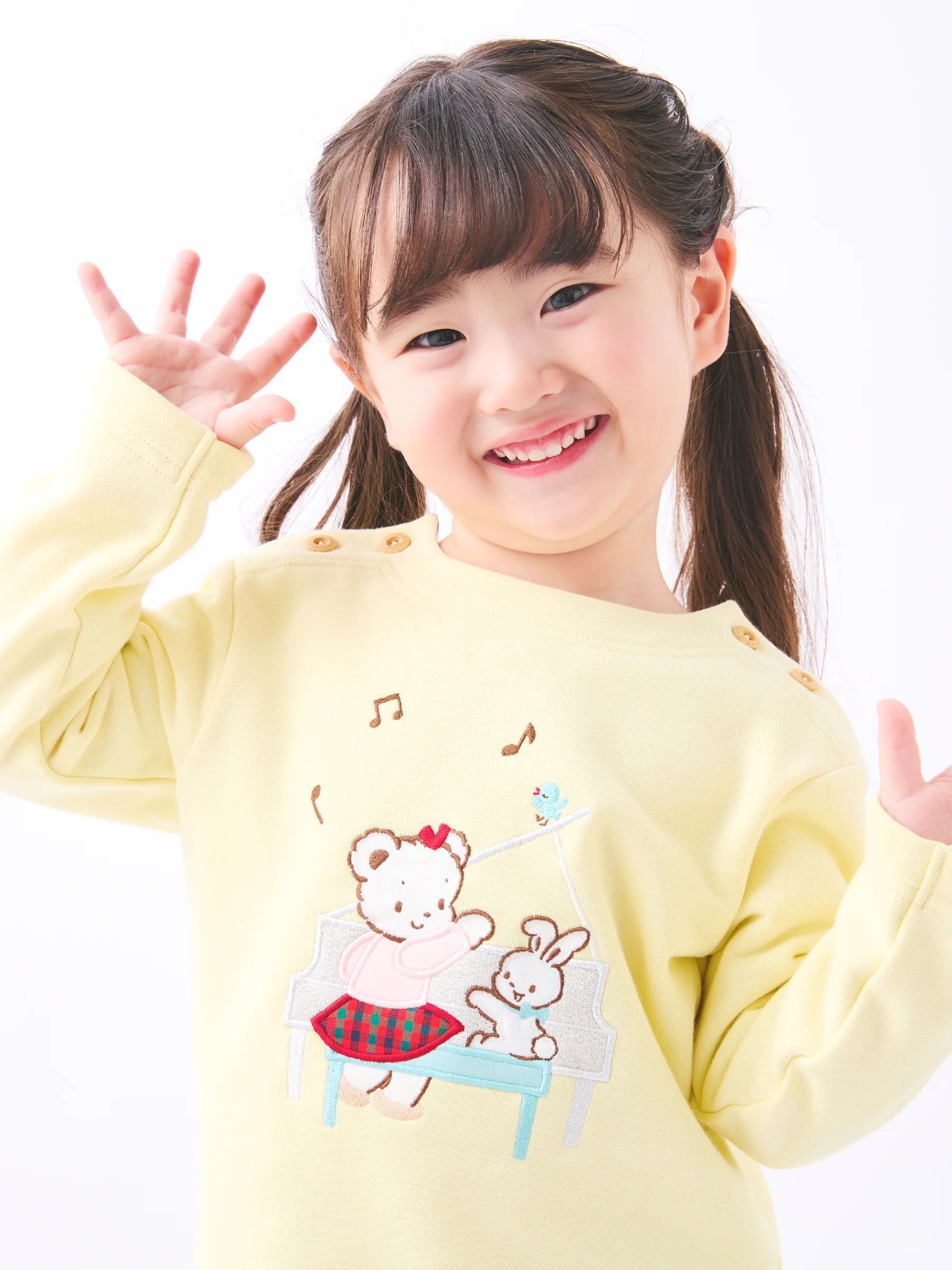 Familia Kids T-shirt Japanese familiar children's clothing boat neck check pattern Ria-chan