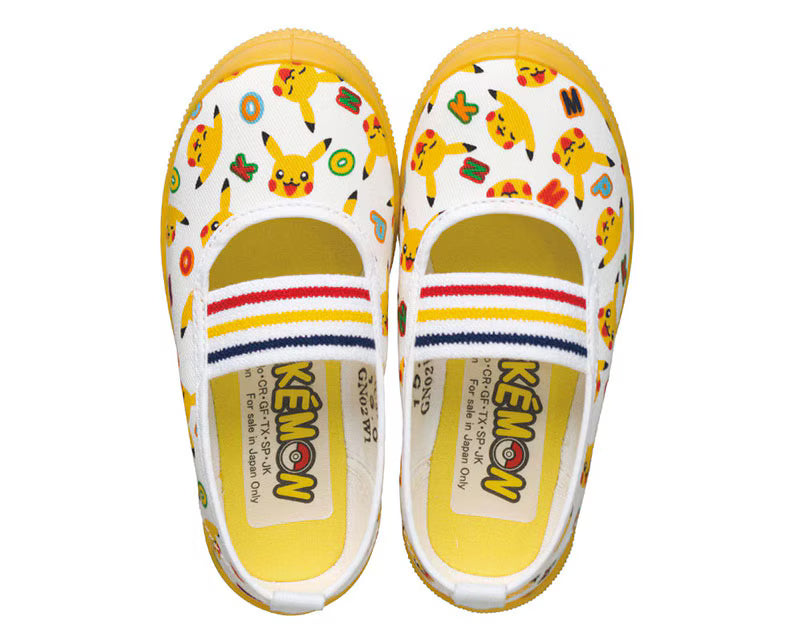 아사히 키즈 신발 일본 학교 실내화 포켓몬스터 피카츄 포켓몬 화이트 컬러