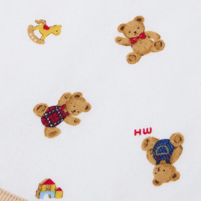 미키하우스 턱받이 일본 유아 신생아 베어무늬 심플 패스너