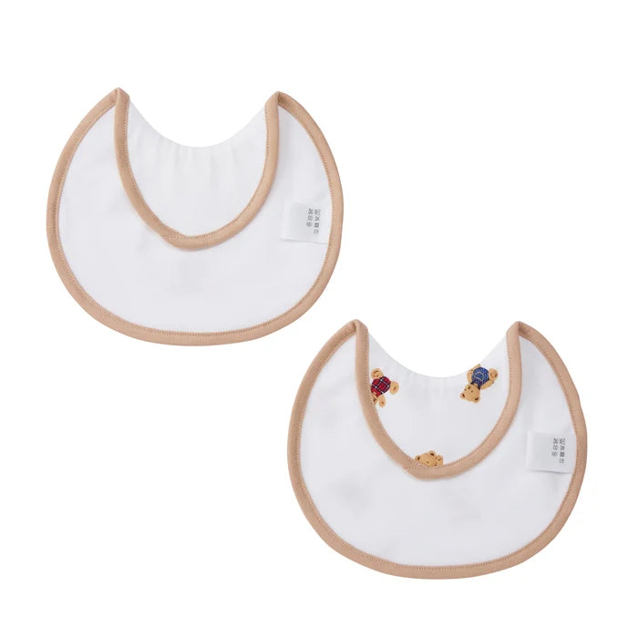 미키하우스 수유 턱받이 일본 신생아 스타이 베어 패턴 2장 세트