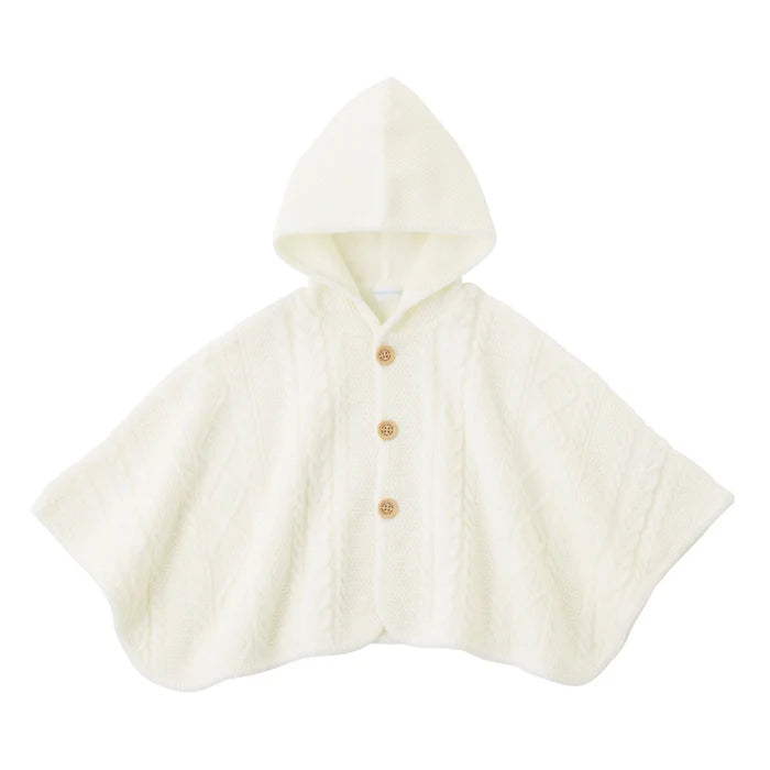 미키하우스 망토 일본 키즈 유아 니트 케이프 케이블  3컬러