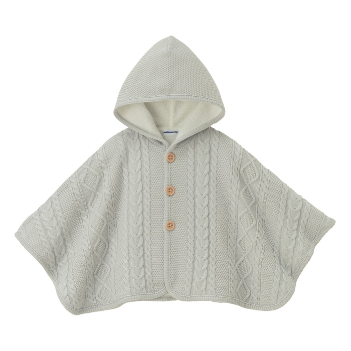 미키하우스 망토 일본 키즈 유아 니트 케이프 케이블  3컬러