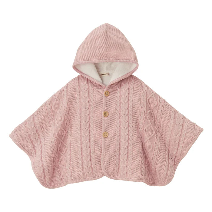 미키하우스 망토 일본 키즈 유아 니트 케이프 케이블  3컬러