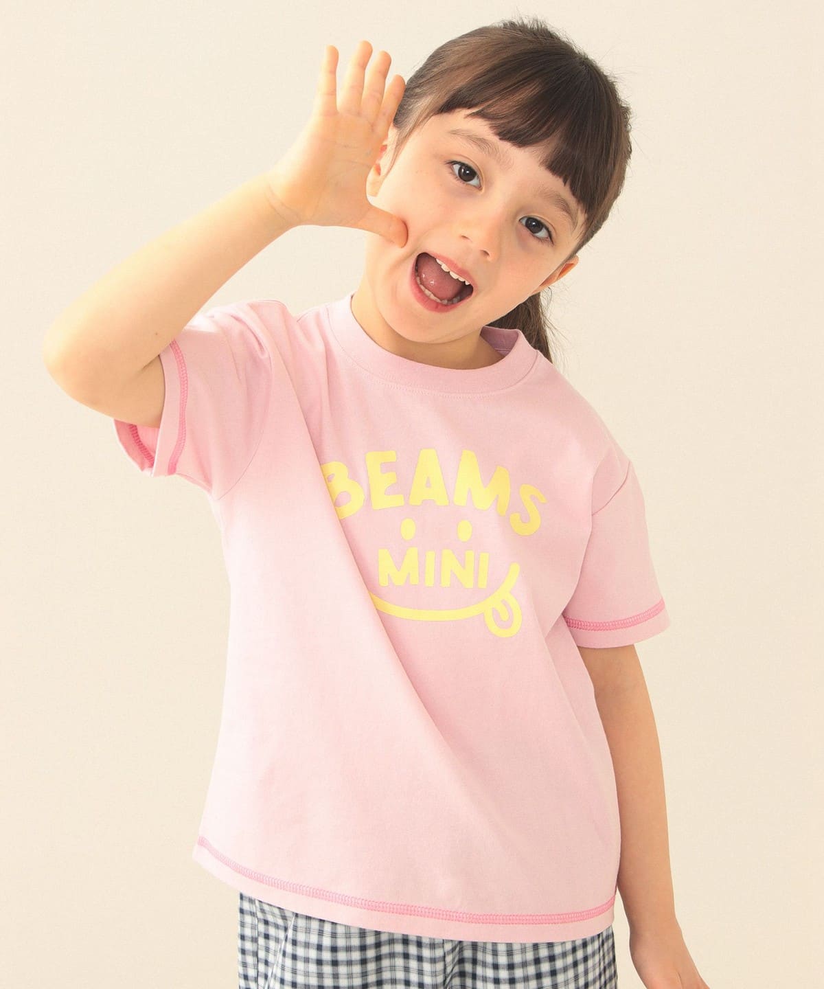 빔즈 키즈 티셔츠 일본 BEAMS 반팔티 스마일 로고 프린트 4컬러