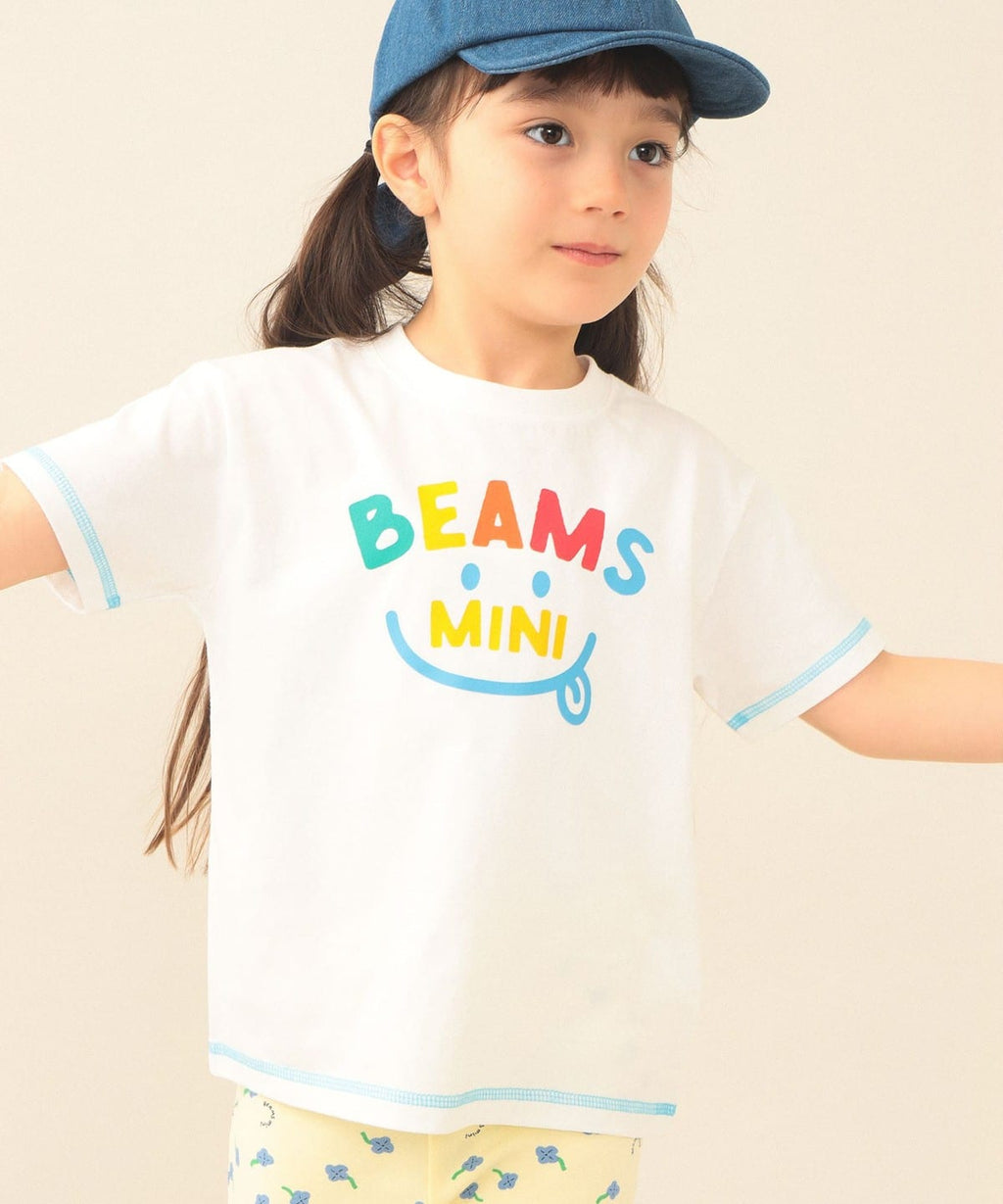 빔즈 키즈 티셔츠 일본 BEAMS 반팔티 스마일 로고 프린트 4컬러