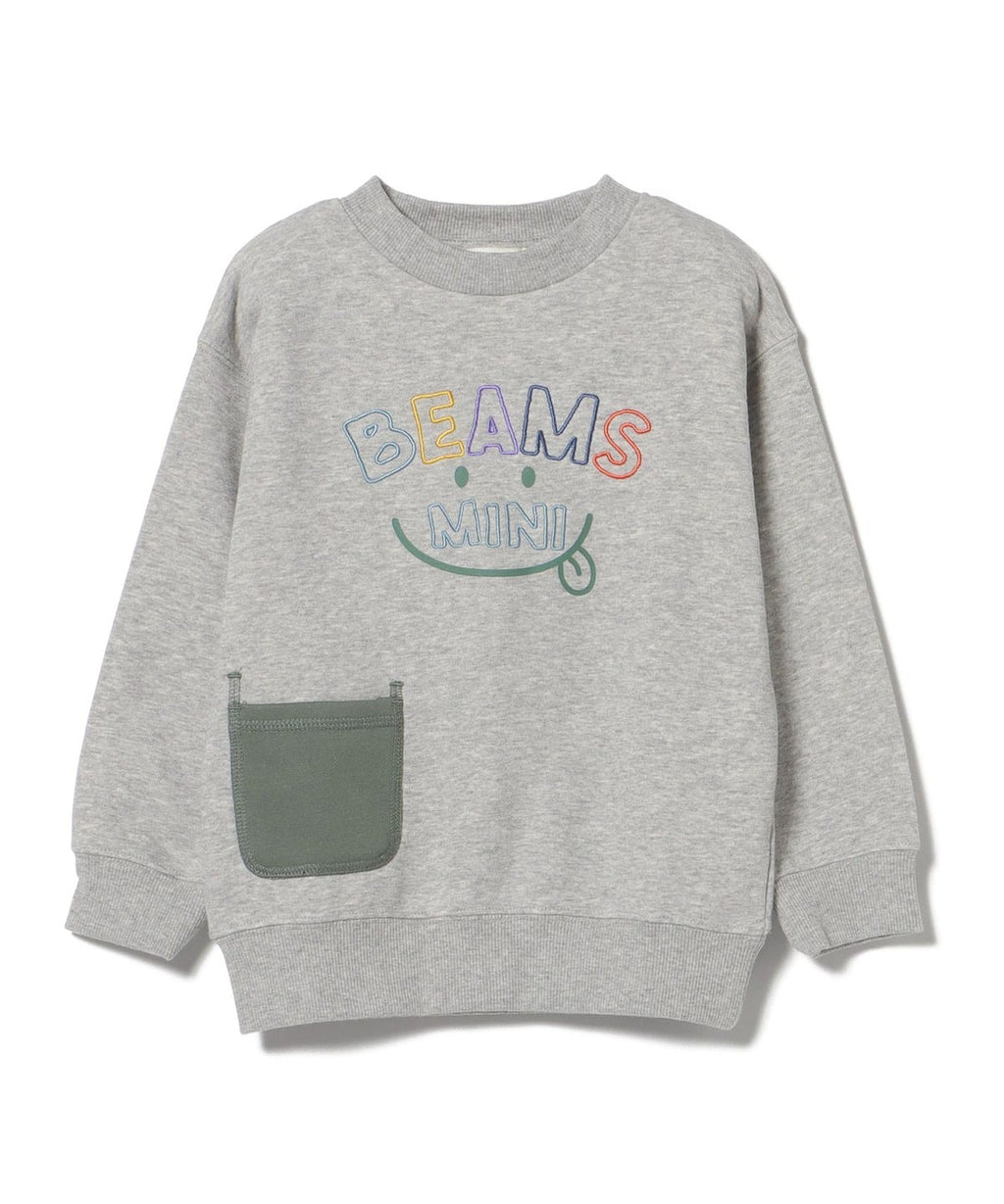 빔즈 키즈 티셔츠 일본 Beams 유아 맨투맨 스마일 자수 3컬러