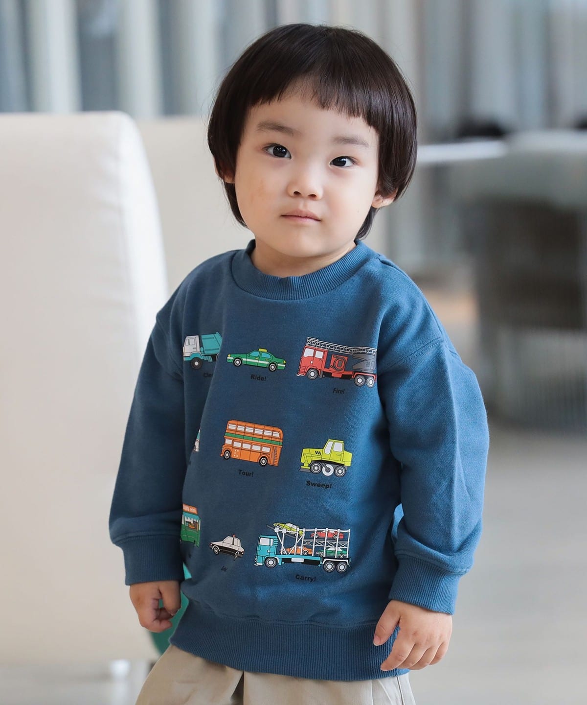 빔즈 키즈 티셔츠 일본 Beams 유아 맨투맨 자동차 프린트 긴팔티 3컬러