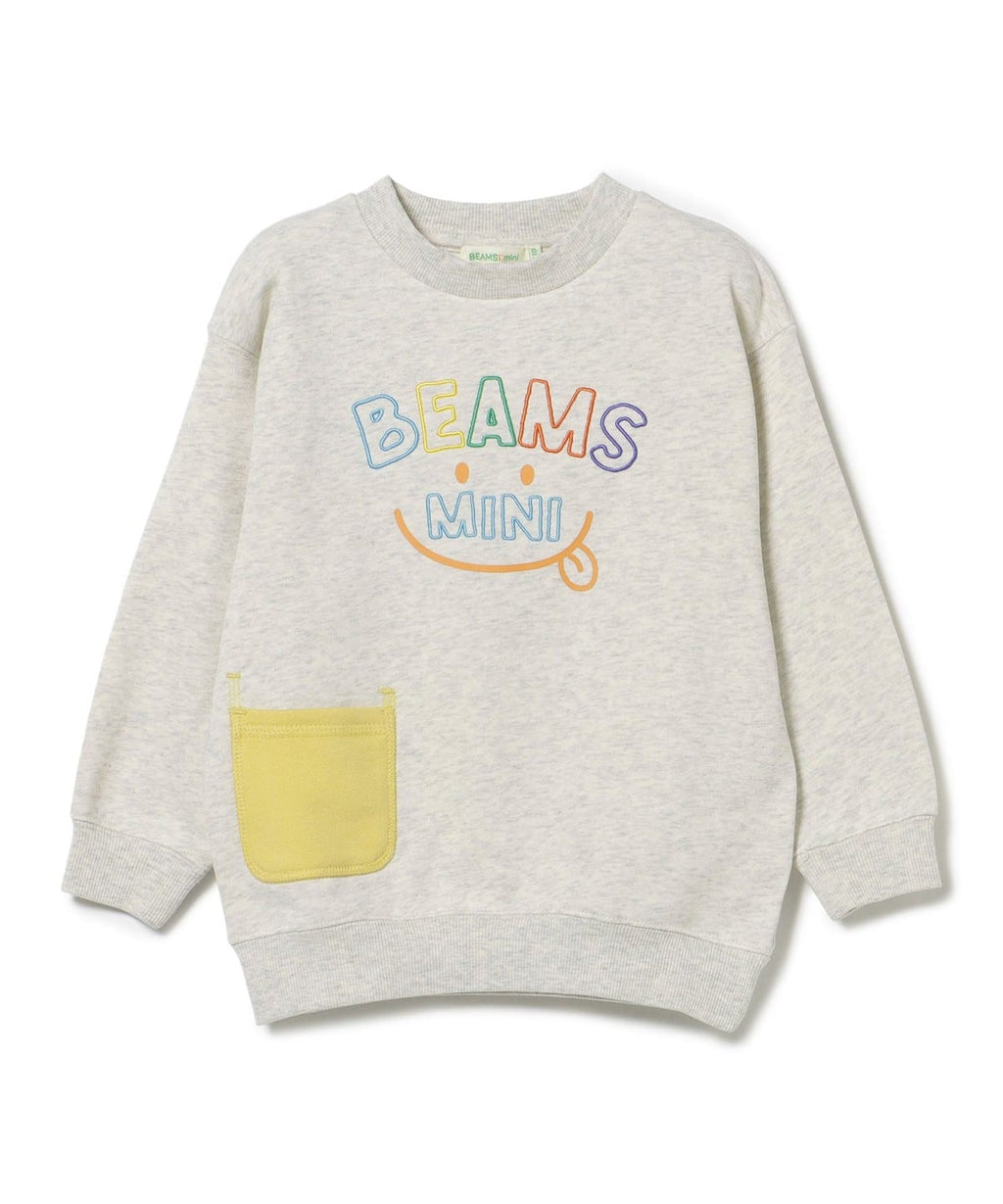 빔즈 키즈 긴팔 일본 미니 BEAMS 아동복 스마일 자수 맨투맨 티셔츠 4컬러