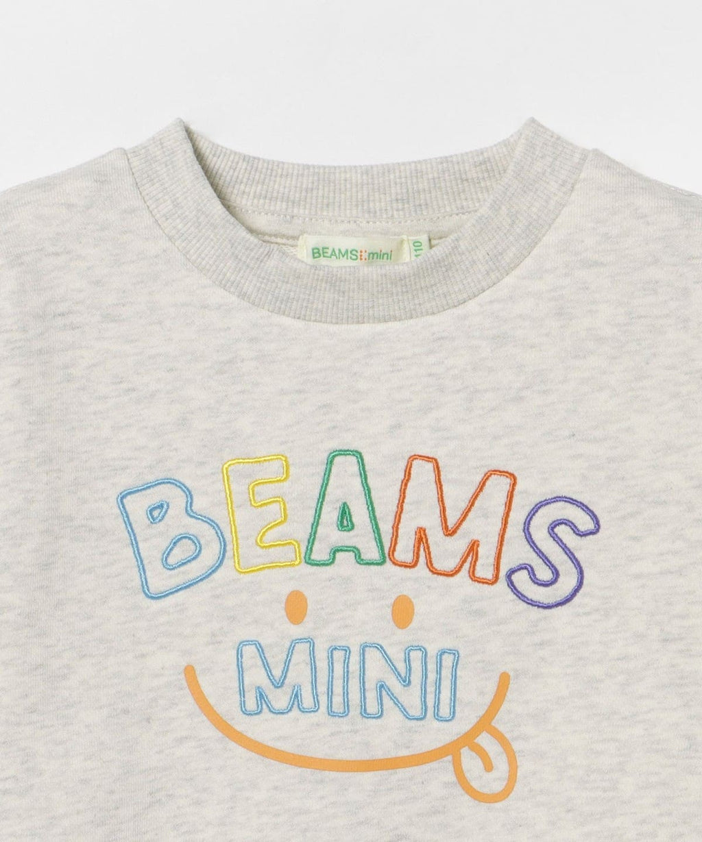 빔즈 키즈 긴팔 일본 미니 BEAMS 아동복 스마일 자수 맨투맨 티셔츠 4컬러