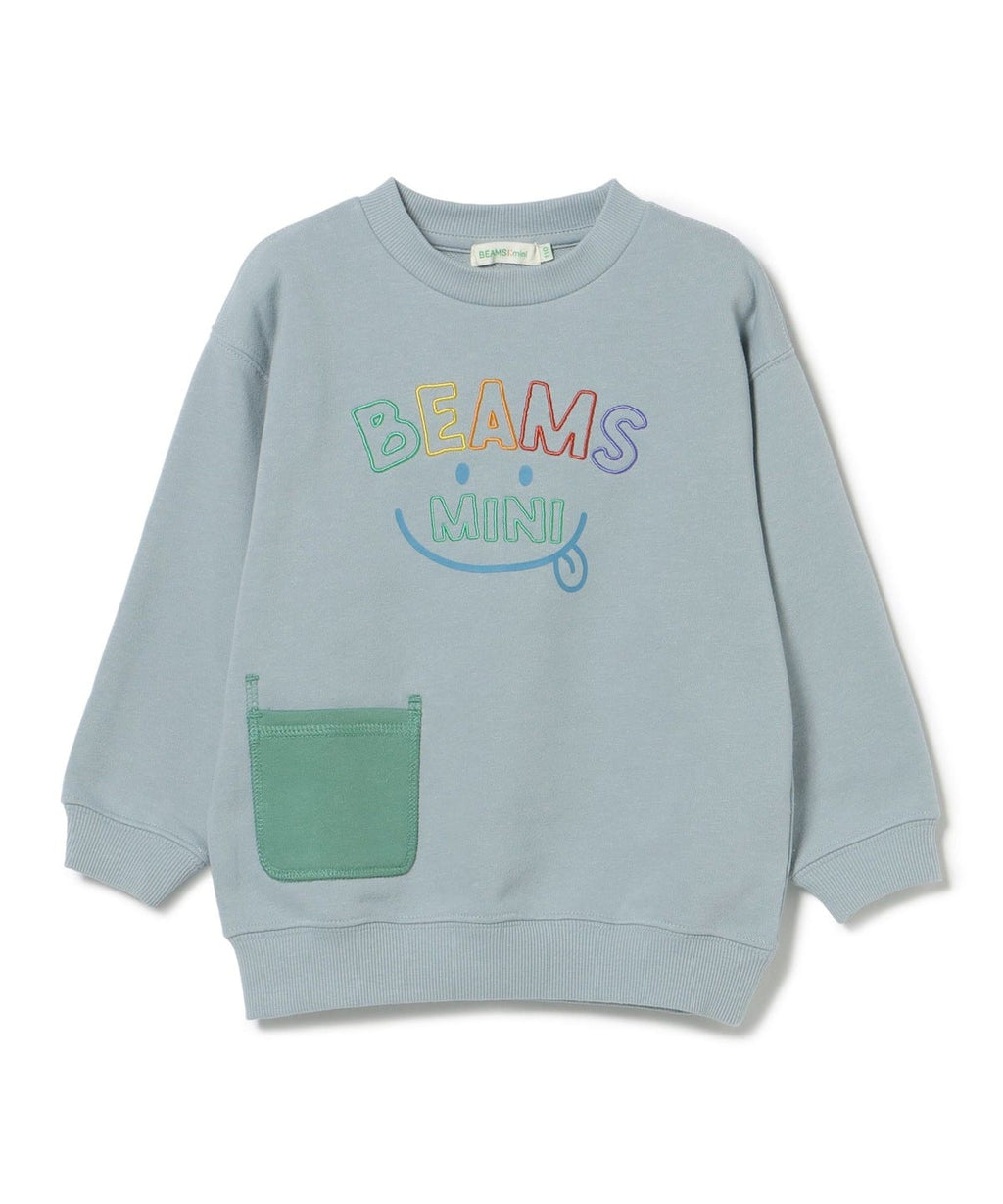 빔즈 키즈 긴팔 일본 미니 BEAMS 아동복 스마일 자수 맨투맨 티셔츠 4컬러
