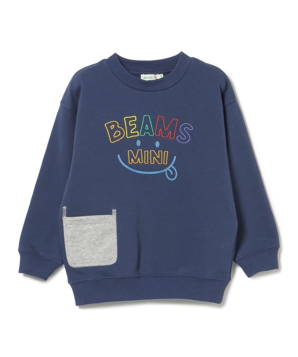 빔즈 키즈 긴팔 일본 미니 BEAMS 아동복 스마일 자수 맨투맨 티셔츠 4컬러