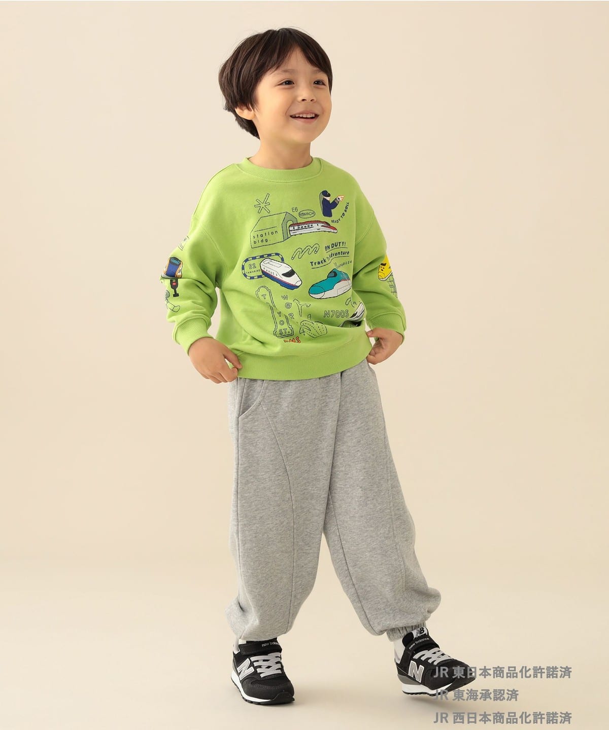 빔즈 키즈 긴팔 일본 미니 BEAMS 아동복 JR 신칸센 맨투맨 티셔츠 3컬러