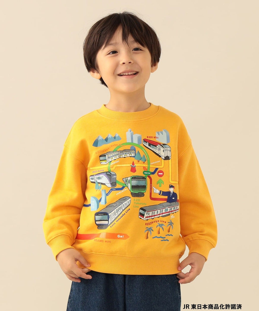 빔즈 키즈 긴팔 일본 BEAMS JR 지하철선 풀오버 맨투맨 티셔츠 3컬러