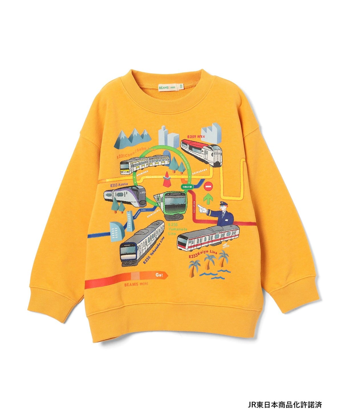 빔즈 키즈 긴팔 일본 BEAMS JR 지하철선 풀오버 맨투맨 티셔츠 3컬러