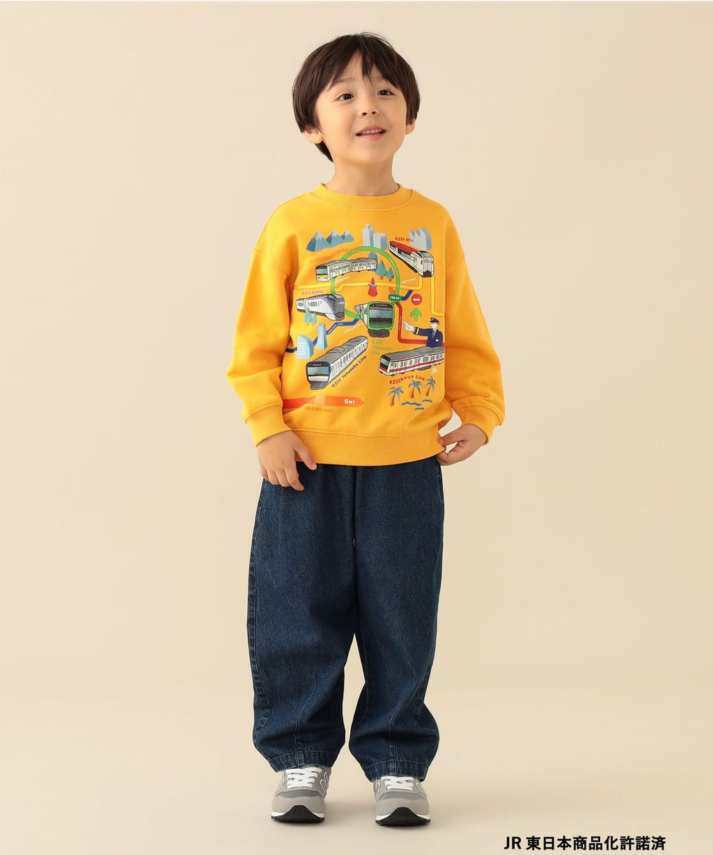 빔즈 키즈 긴팔 일본 BEAMS JR 지하철선 풀오버 맨투맨 티셔츠 3컬러