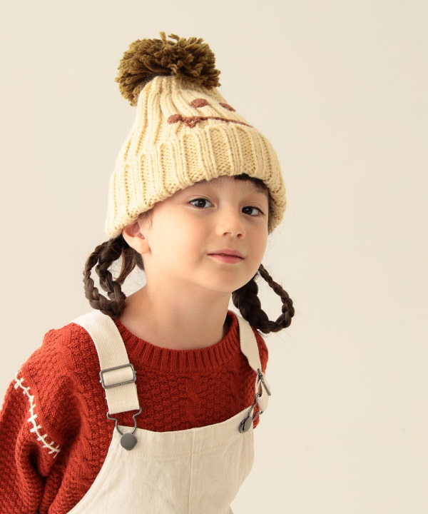 빔즈 키즈 모자 일본 비니 방울모자 스마일 퐁퐁 미니와치 4컬러