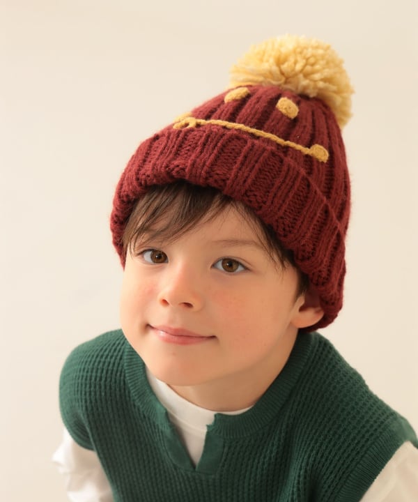 빔즈 키즈 모자 일본 비니 방울모자 스마일 퐁퐁 미니와치 4컬러