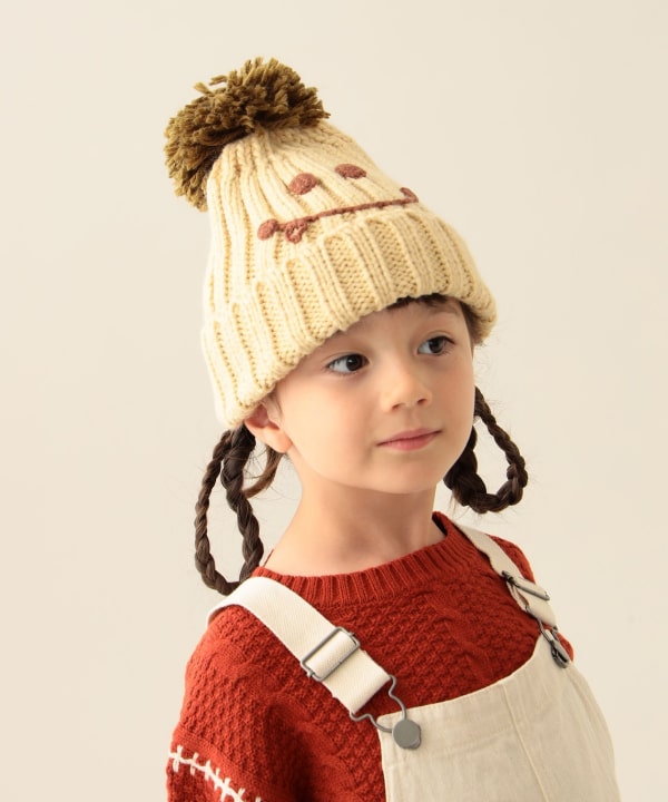 빔즈 키즈 모자 일본 비니 방울모자 스마일 퐁퐁 미니와치 4컬러