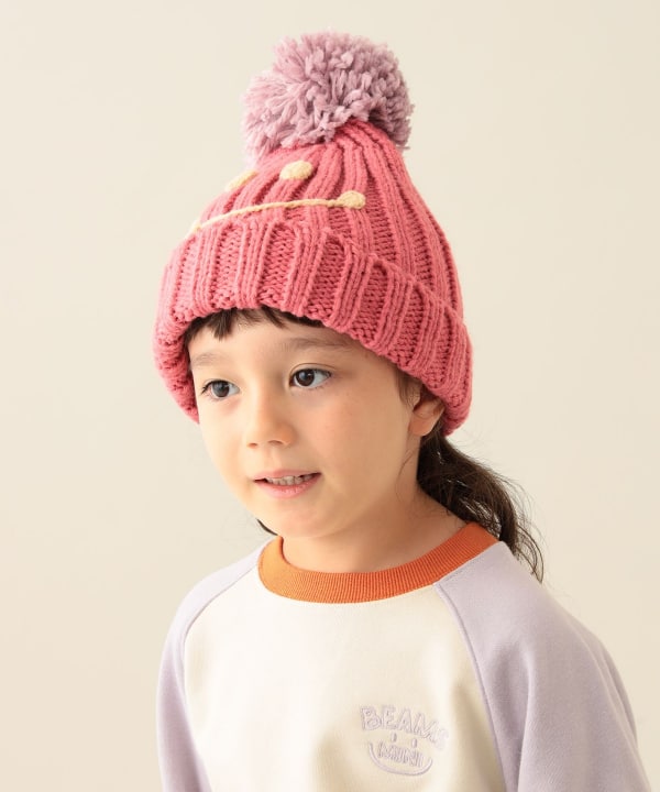 빔즈 키즈 모자 일본 비니 방울모자 스마일 퐁퐁 미니와치 4컬러