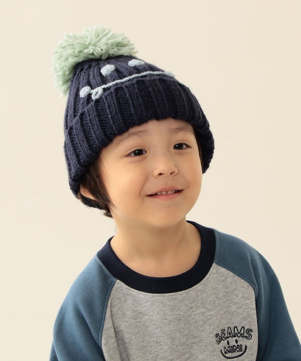 빔즈 키즈 모자 일본 비니 방울모자 스마일 퐁퐁 미니와치 4컬러