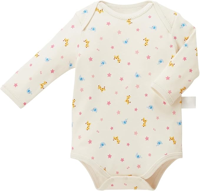 미키하우스 티셔츠 일본 바디수트 핫비스킷 신생아 아기 긴팔 2장 세트 핑크