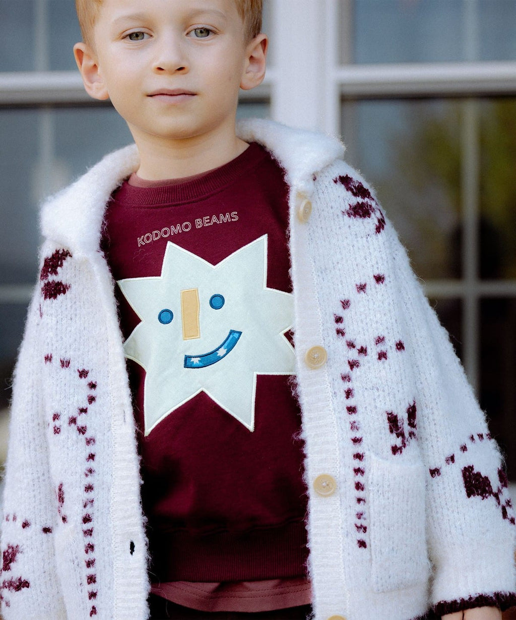 빔즈 키즈 가디건 일본 Beams 유아 카디건 부쿠레 자카드 2컬러