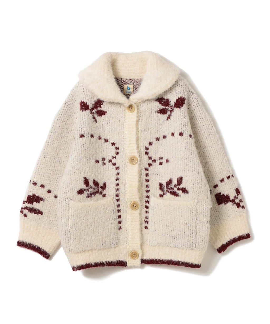 빔즈 키즈 가디건 일본 Beams 유아 카디건 부쿠레 자카드 2컬러