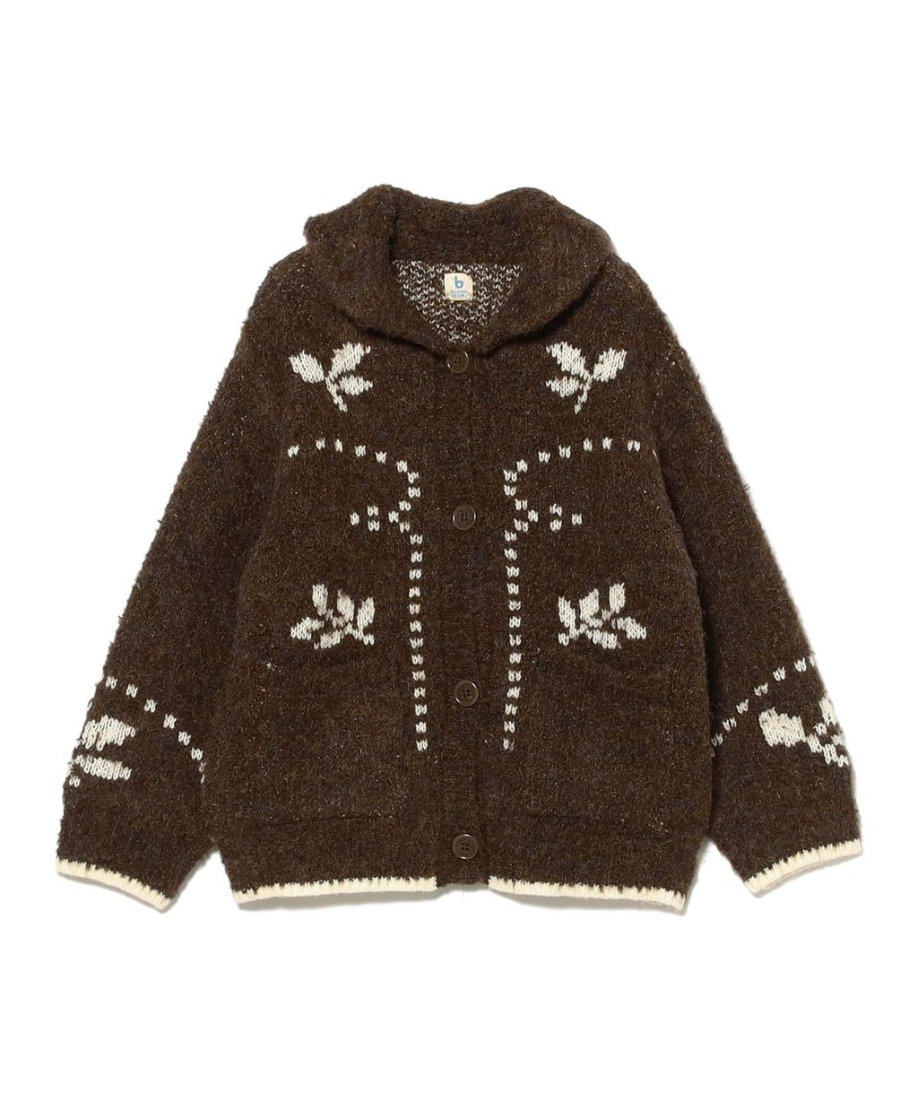 빔즈 키즈 가디건 일본 Beams 유아 카디건 부쿠레 자카드 2컬러