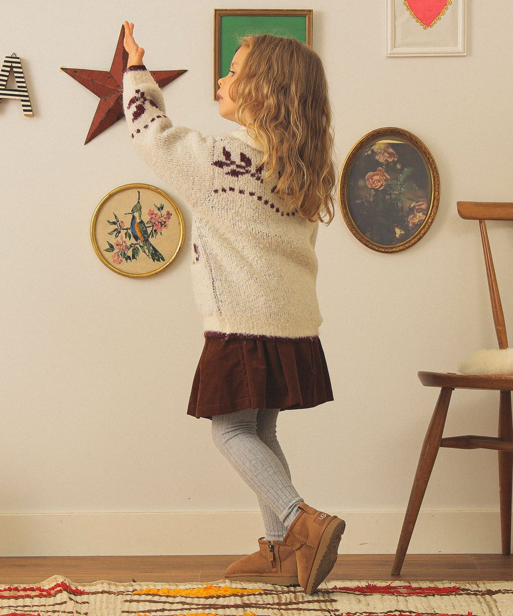 빔즈 키즈 가디건 일본 Beams 유아 카디건 부쿠레 자카드 2컬러