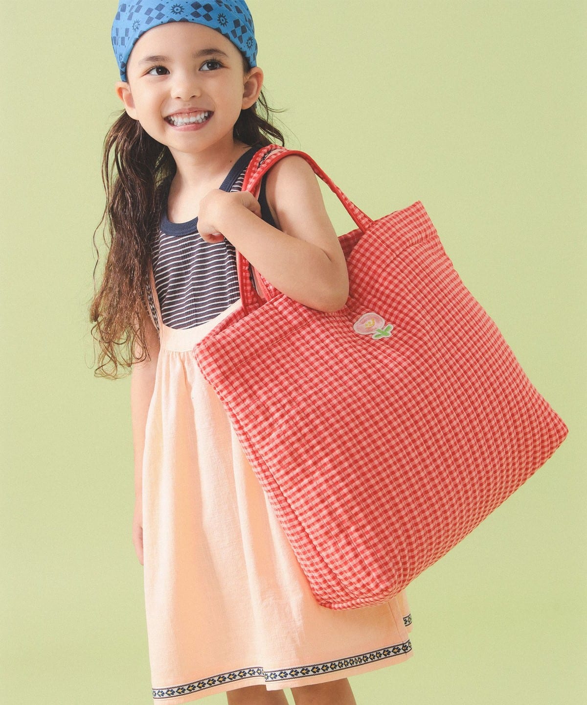 빔즈 키즈 가방 일본 Beams 유아 토트백 클래스 체크무늬 2컬러